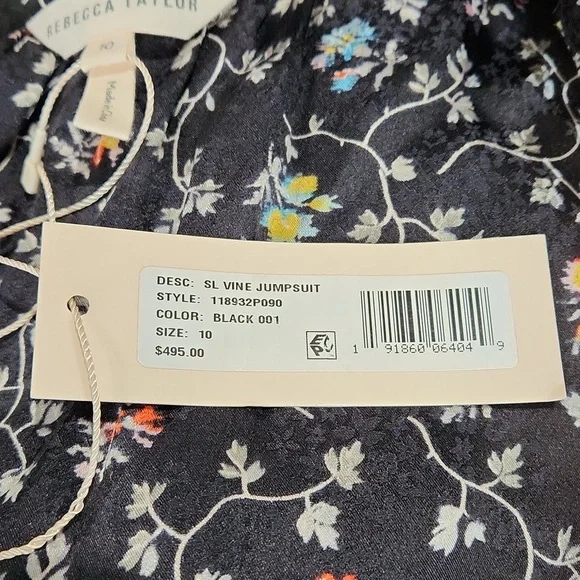 Rebecca Taylor SL Vine Jumpsuit - Size 10 - Picture 11 of 14